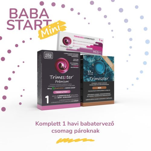 Trimeszter BABASTART Mini Prémium Csomag - 1db Trimeszter Prémium 1 + 1db Trimeszter Men + 1db Trimeszter Terhességi Gyorsteszt