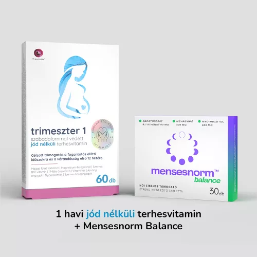 Trimeszter Plus Csomag - 1db Trimeszter 1 jód nélküli terhesvitamin + 1db Mensesnorm Balance